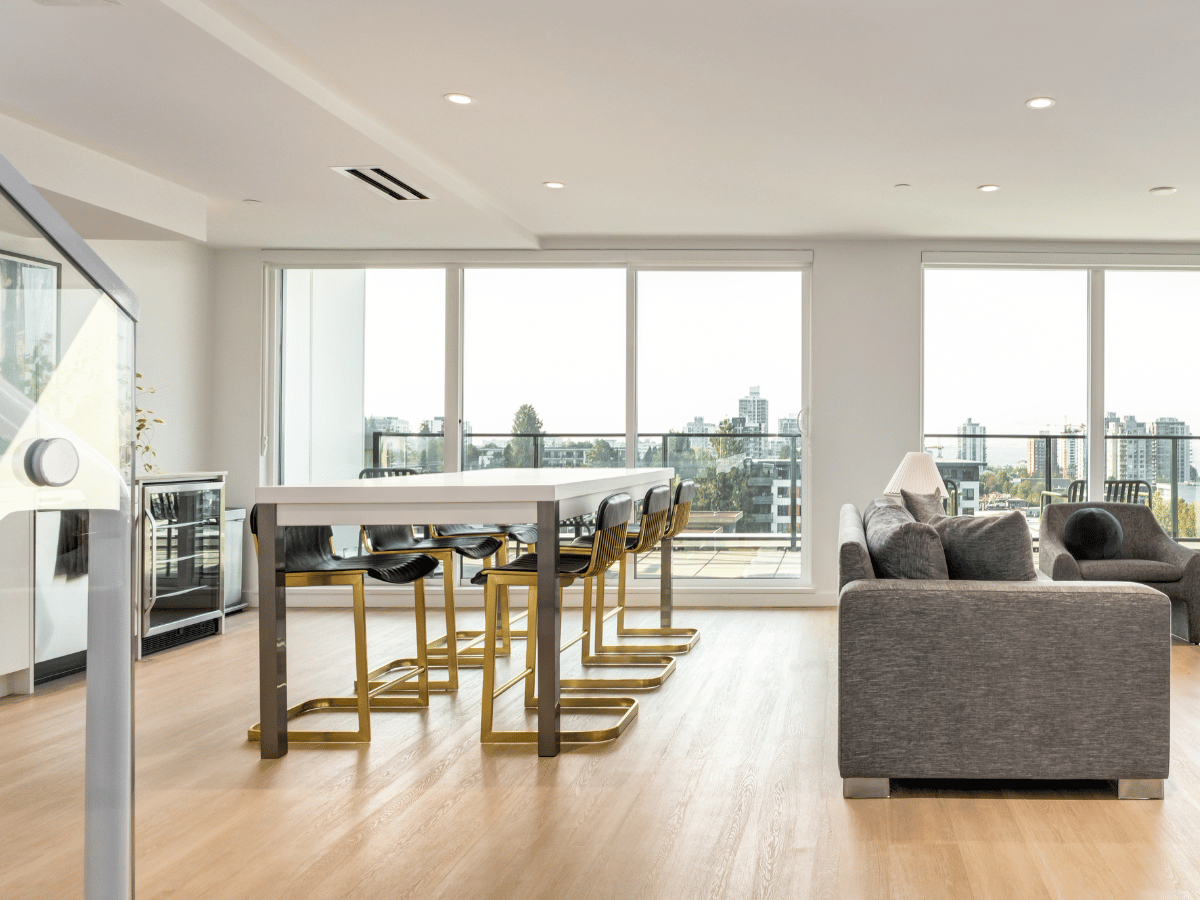 Resident lounge at Lonsdale Square Apartments.
